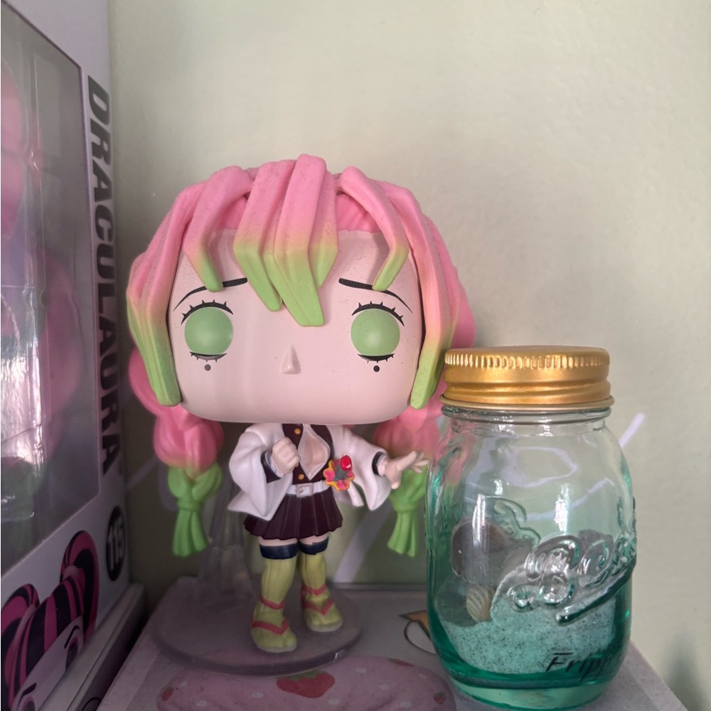 Pink and Green Anime Figure